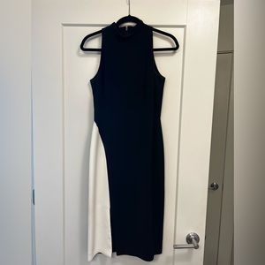 Cocktail dress, size 4, black & white, side slit, brand BlackHouseWhiteMarket